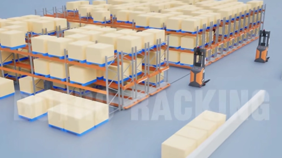 La solution pour le chariot élévateur AGV combiné avec un système de rayonnage mobile