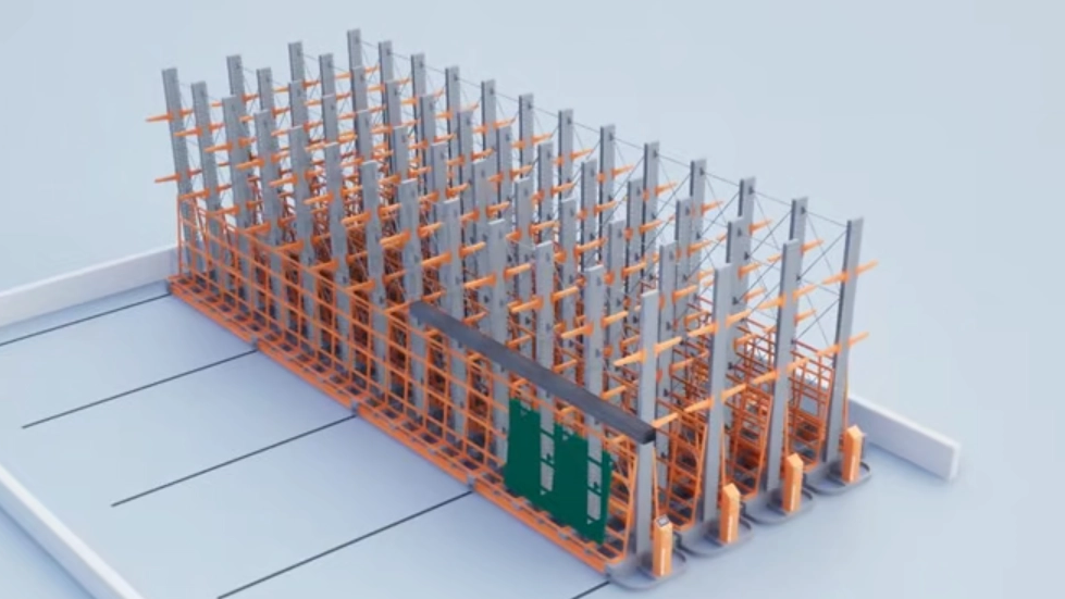 Racks mobiles en porte-à-faux pour le stockage de matériaux spéciaux